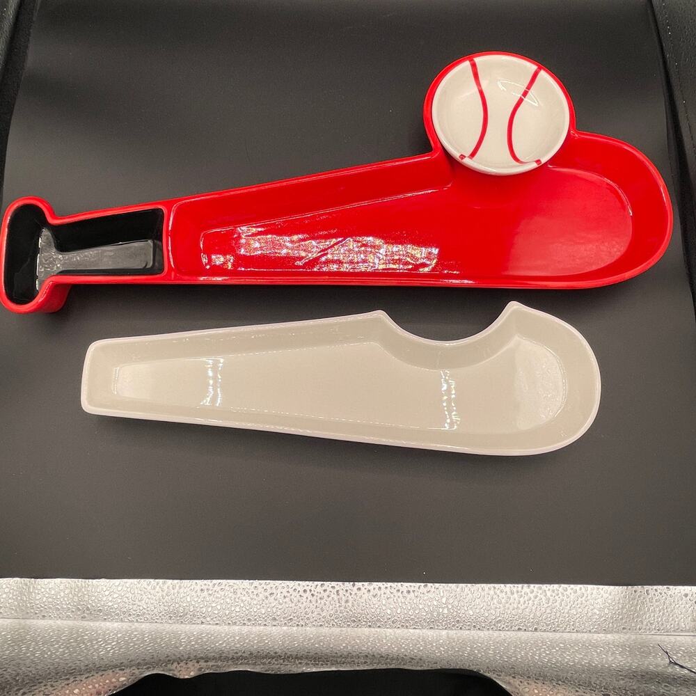 Vintage Baseball Bat and Ball Chip and Dip Bowl Serving Set - Picture 4 of 8